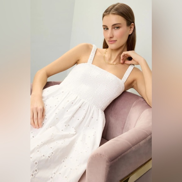 Thakoon Collective Smocked White Eyelet Dress $470 - Picture 3 of 3